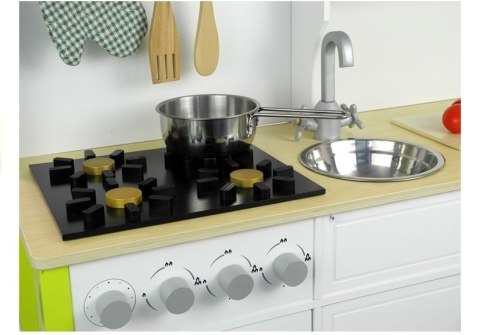 ND24_2634 Drewniana Kuchnia Dla Dzieci Zielono Biała