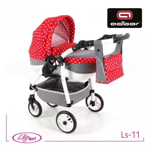 Wózek dla lalek Lily ze skrętnymi kołami LS-11