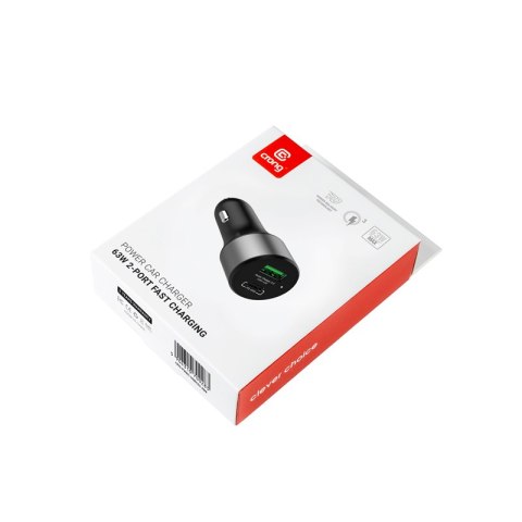ND38_CRG-PWRC-USBC63-BLK Crong Power Car Charger 63W ? Ładowarka samochodowa USB-C PD 45W + USB QC 3.0 18W (czarny)