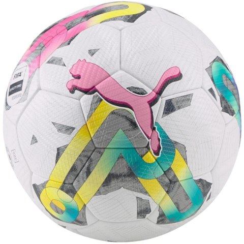 ND05_P9146-5 83775 01 Piłka nożna Puma Orbita 2 TB FIFA Quality Pro biało-zielono-różowa 83775 01 r.5