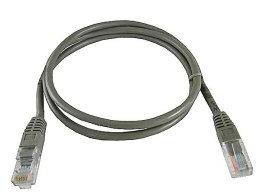 Kabel patchcord UTP6 1,0m szary