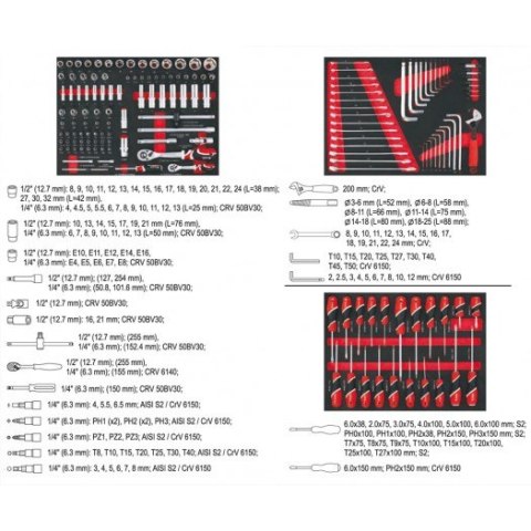 YATO SZAFKA SERWISOWA NA KÓŁKACH + NARZEDZIA 211 CZĘŚCI