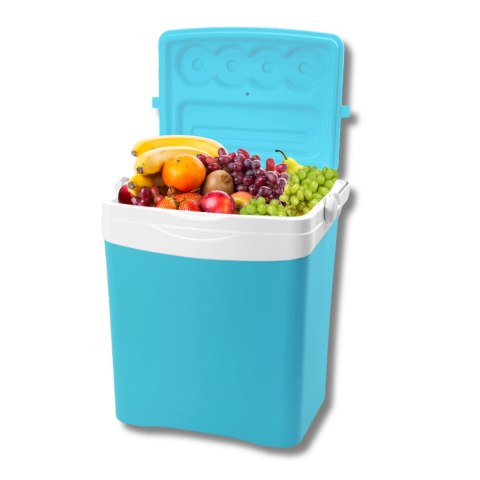 Lodówka turystyczna 25L KAMAI TROPIC na wkłady mrożące, turkusowa z białą rączką