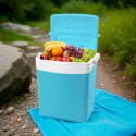 Lodówka turystyczna 25L KAMAI TROPIC na wkłady mrożące, turkusowa z białą rączką