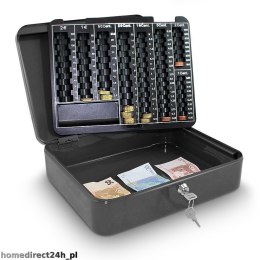 Kasetka do transportu pieniędzy na szyfr metalowa na bilon monety pieniądze 30cm