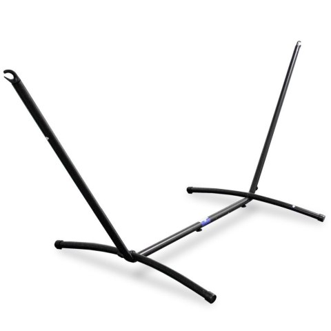 Granatowy Hamak huśtawka na stelażu Rama do ogrodu stabilny wygodny