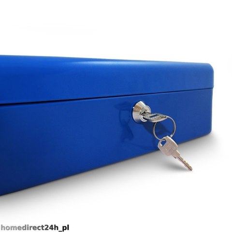 Kasetka schowek na pieniądze/oszczędności sejf niebieski 30cm solidne wykonanie