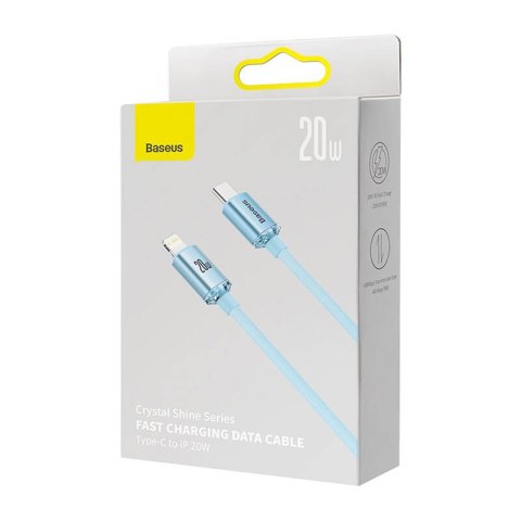 Kabel USB-C do iP Baseus Crystal Shine, 20W, 1.2m (niebieski)