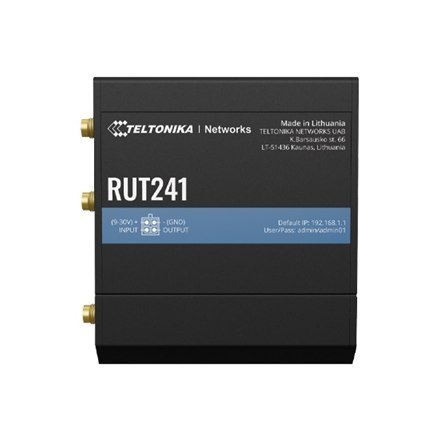 Teltonika Router LTE | RUT241 | 802.11n | 10/100 Mbit/s | Porty Ethernet LAN (RJ-45) 2 | Obsługa sieci mesh Nie | MU-MiMO Nie | 2G/3G/4G |
