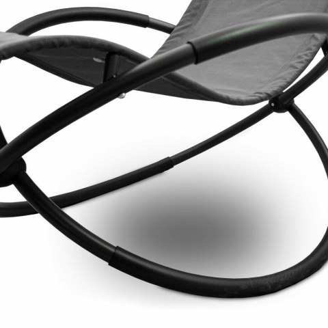 Ogrodowy fotel bujany leżak na taras bujak antracyt na płozach