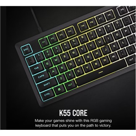 Corsair Corsair K55 CORE RGB | Klawiatura dla graczy | Przewodowa | NA | Czarna | USB 2.0 Typ-A