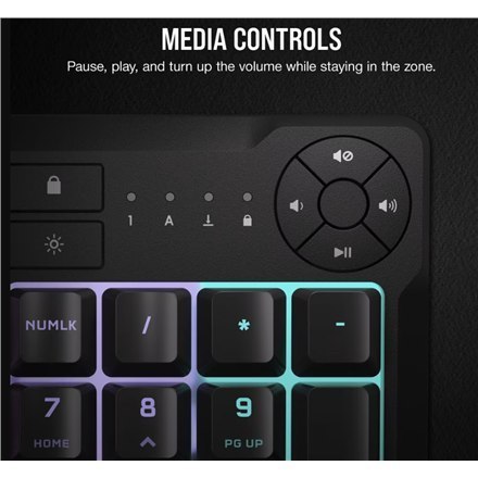 Corsair Corsair K55 CORE RGB | Klawiatura dla graczy | Przewodowa | NA | Czarna | USB 2.0 Typ-A