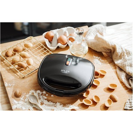 Adler Adler Nut Cookie Maker | AD 3071 | 750 W | Liczba ciastek 12 | Orzechy | Czarny