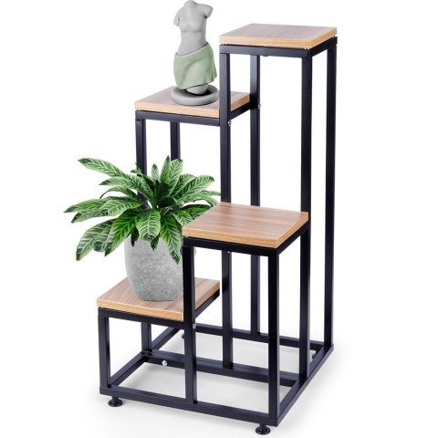 Kwietnik Stojak na Kwiaty 4-Poziomowy Kaskada Metalowy Loft VILDE 69 cm
