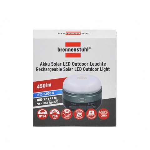 Solarna lampa ogrodowa akumulatorowa LED powerbank 450 lm USB IP54 tarasowa