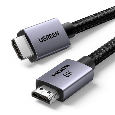 Kabel przewód HDMI 2.1 8K certyfikowany Ultra High Speed 1m szary