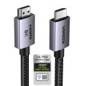 Kabel przewód HDMI 2.1 8K certyfikowany Ultra High Speed 1m szary