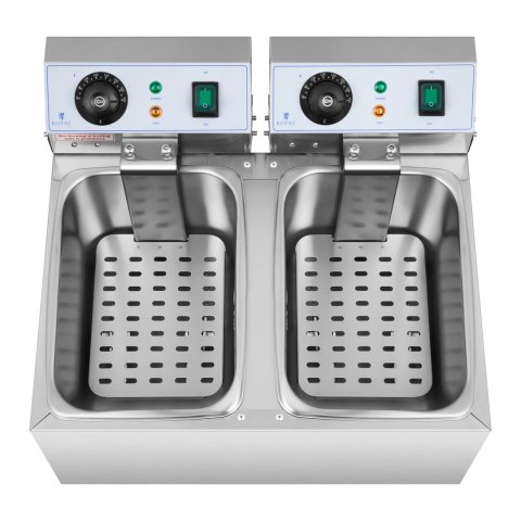 Frytownica podwójna gastronomiczna elektryczna 230 V 2 x 3200W 2 x 8 L