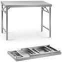 Stół ze stali nierdzewnej laboratoryjny składany 120 x 70 cm