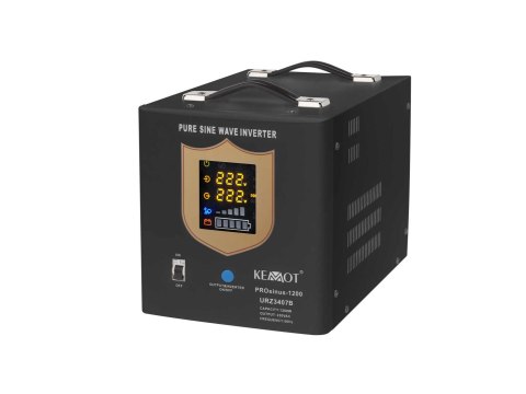 Zasilacz awaryjny KEMOT PROsinus-2000 przetwornica z czystym przebiegiem sinusoidalnym i funkcją ładowania 12V 230V 2000VA/1200