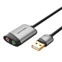 Zewnętrzna karta dźwiękowa USB Vention CDKHB TRS 3.5mm 0,15m (szara)