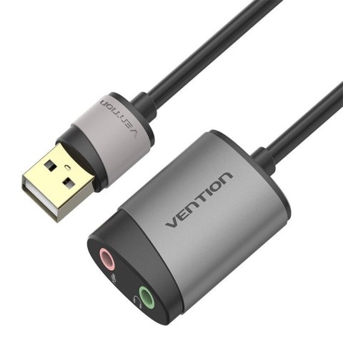 Zewnętrzna karta dźwiękowa USB Vention CDKHB TRS 3.5mm 0,15m (szara)