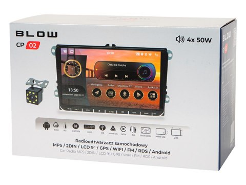 78-349# Radio blow cp02 2din 9" android/wifi/gps/carplay vw/ skoda/ seat