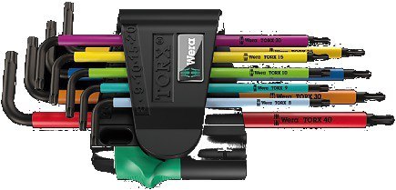WERA ZESTAW KLUCZY TRZPIENIOWYCH TORX MULTICOLOUR TX8-TX40