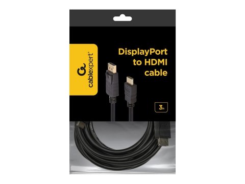 Cablexpert Cablexpert | CC-DP-HDMI-3M | Męski | 19 pin HDMI Typ A | Męski | 20 pin DisplayPort | 3 m