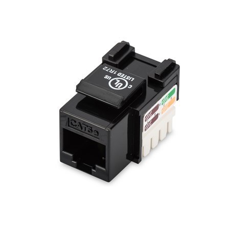 Digitus Digitus | Class D CAT 5e Keystone Jack | DN-93501 | Unshielded RJ45 to LSA | Black | Cable installation via LSA strips, color co