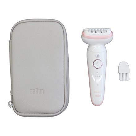 Braun Depilator | SES9000 Silk-epil 9 SkinSpa | Czas pracy (maks.) 50 min | Liczba poziomów mocy 2 | Na mokro i na sucho | Biały/różow