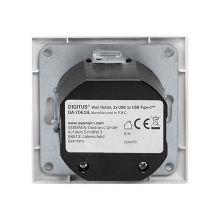 Digitus Gniazdo Digitus | z portami USB A i USB-C, montaż podtynkowy