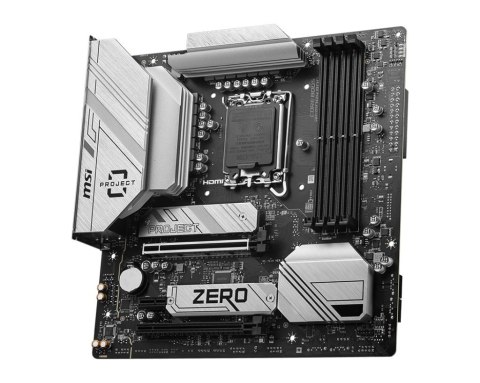 MSI MSI B760M PROJECT ZERO | Rodzina procesorów Intel | Gniazdo procesora LGA1700 | DDR5 | Obsługiwane interfejsy dysków twardych SA