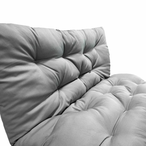 Poduszka ogrodowa szara podwójna na ławkę huśtawkę pikowana 150cm x 100cm