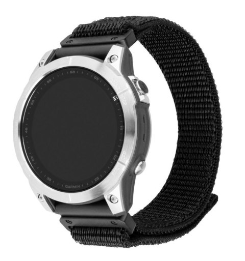 Fixed Stały | Sportowy pasek do Garmin QuickFit 26mm | 160-210 | Czarny | Nylon
