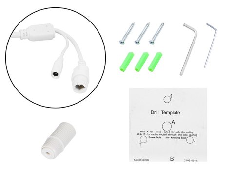 77-858# Kamera ip blow 8mp bl-i8hl28twm/poe 2,8 mm biała kopułowa hybridlight