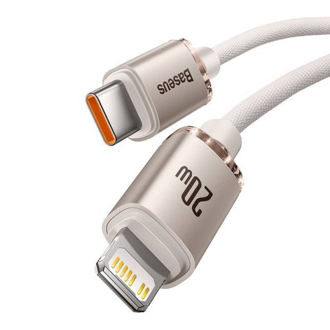 Kabel USB-C do iP Baseus Crystal Shine, 20W, 2m (różowy)
