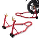 Stojak motocyklowy czerwony uchwyt podnośnik 200kg tylne koło 21-34cm motor