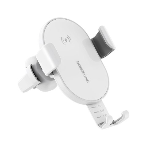ND38_BFO-BQ5-W Borofone - uchwyt samochodowy z ładowarką bezprzewodową Qi 10W na kratkę nawiewu biały