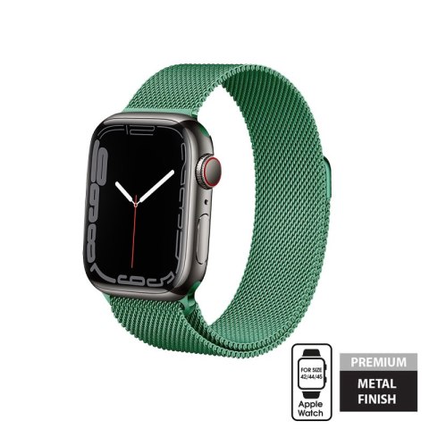 ND38_CRG-44MST-GRN Crong Milano Steel ? Pasek ze stali nierdzewnej do Apple Watch 42/44/45 mm (zielony)