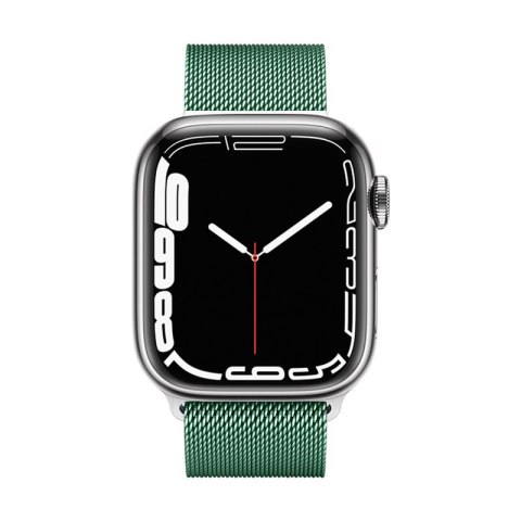 ND38_CRG-44MST-GRN Crong Milano Steel ? Pasek ze stali nierdzewnej do Apple Watch 42/44/45 mm (zielony)
