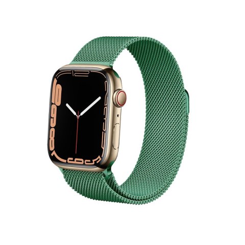 ND38_CRG-44MST-GRN Crong Milano Steel ? Pasek ze stali nierdzewnej do Apple Watch 42/44/45 mm (zielony)