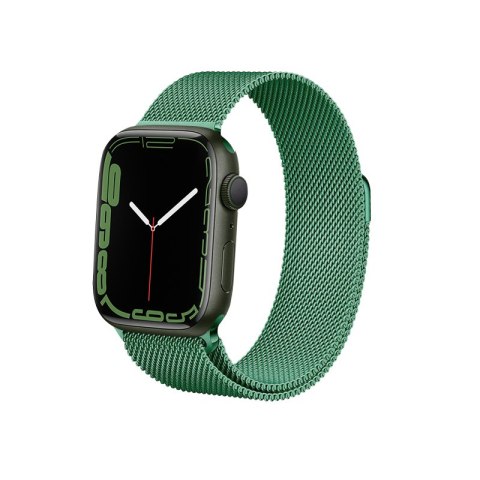 ND38_CRG-44MST-GRN Crong Milano Steel ? Pasek ze stali nierdzewnej do Apple Watch 42/44/45 mm (zielony)