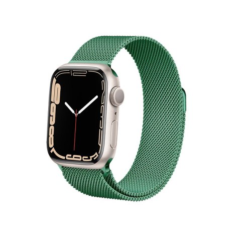 ND38_CRG-44MST-GRN Crong Milano Steel ? Pasek ze stali nierdzewnej do Apple Watch 42/44/45 mm (zielony)