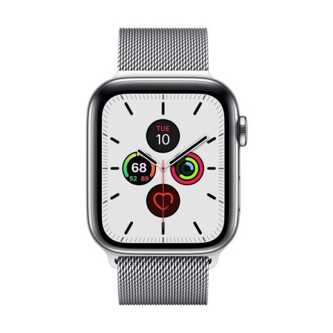 ND38_CRG-44MST-SLV Crong Milano Steel - Pasek ze stali nierdzewnej do Apple Watch 42/44 mm (srebrny)