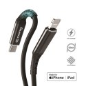 ND38_CRG-AL15USCL-BLK Crong Armor Link ? Kabel MFi z USB-C na Lightning w oplocie 150cm (czarny)
