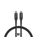 ND38_CRG-AL15USCL-BLK Crong Armor Link ? Kabel MFi z USB-C na Lightning w oplocie 150cm (czarny)