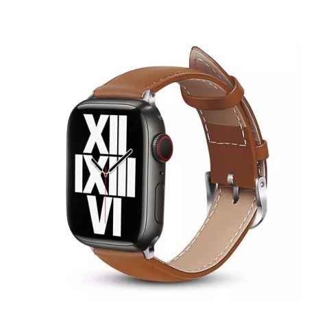 ND38_CRG-44NOB-MKA Crong Noble Band - Pasek z naturalnej skóry do Apple Watch 42/44/45/49 mm (Mokka)