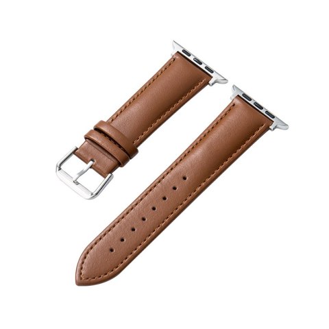 ND38_CRG-44NOB-MKA Crong Noble Band - Pasek z naturalnej skóry do Apple Watch 42/44/45/49 mm (Mokka)