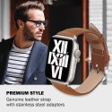 ND38_CRG-44NOB-MKA Crong Noble Band - Pasek z naturalnej skóry do Apple Watch 42/44/45/49 mm (Mokka)